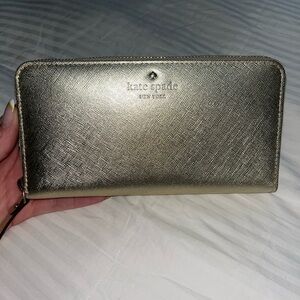 Kate Spade Gold Zip-Around Wallet